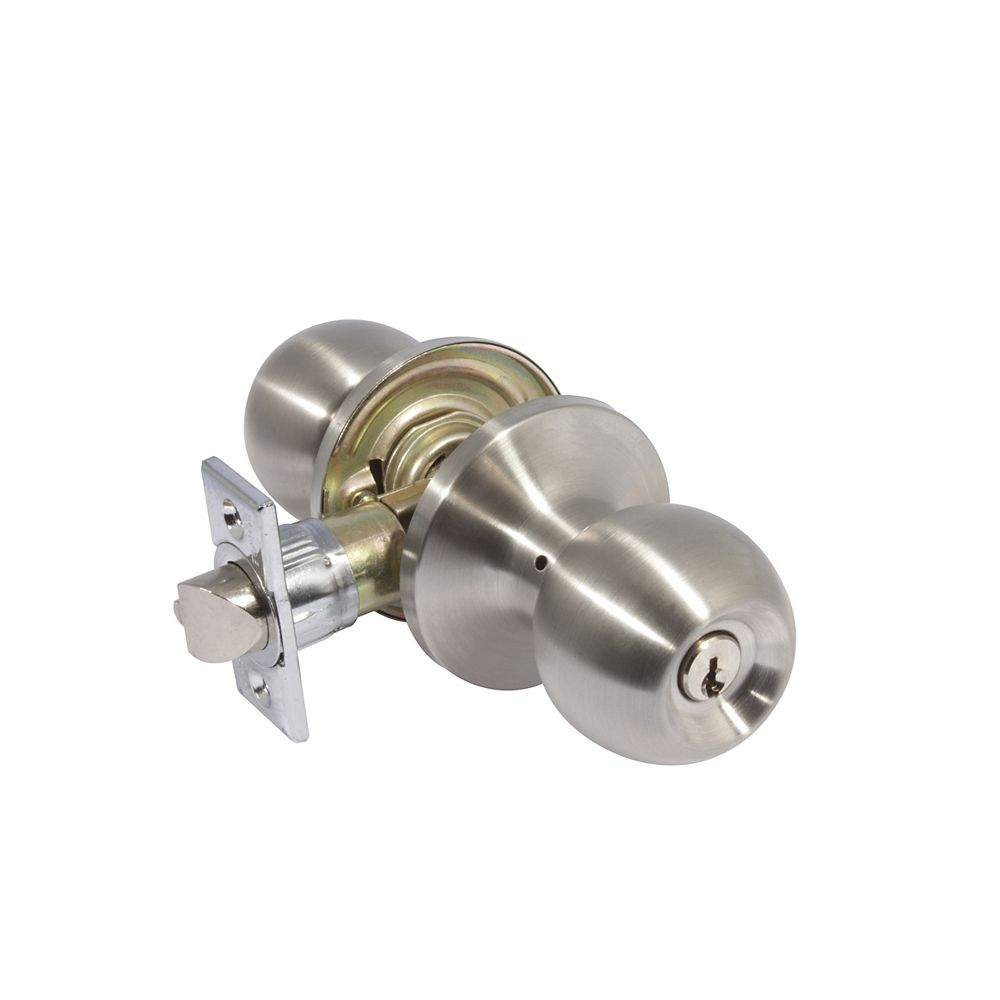 Saturn Satin Nickel Entry Door Lock The Home Depot Canada