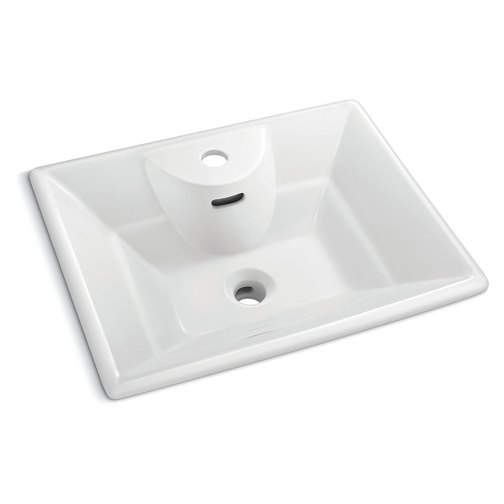 Glacier Bay 19 Inch X 15 1 4 Inch Square Vessel Sink In White