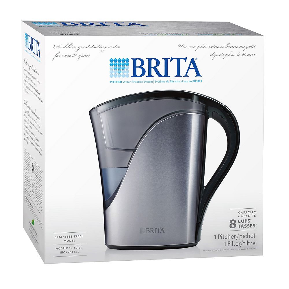 Brita Stainless Steel Pitcher | The Home Depot Canada Brita Stainless Steel Water Pitcher