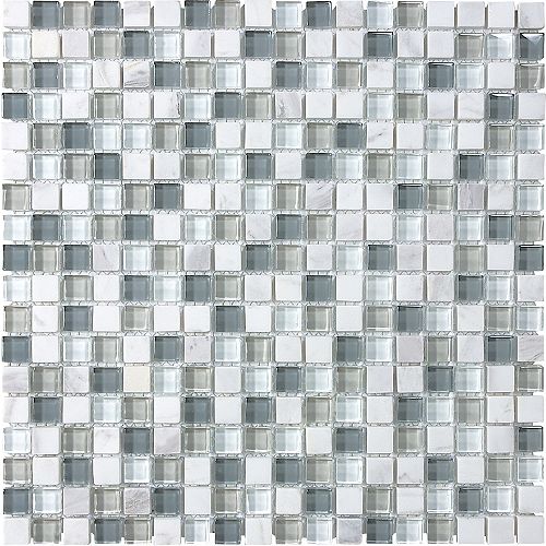 5/8-inch x 5/8-inch Glass Blend Tile in Moonstone