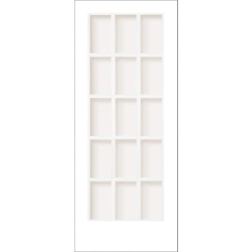 Milette 28-inch x 80-inch Primed 15 Lite Interior French Door with Clear Glass