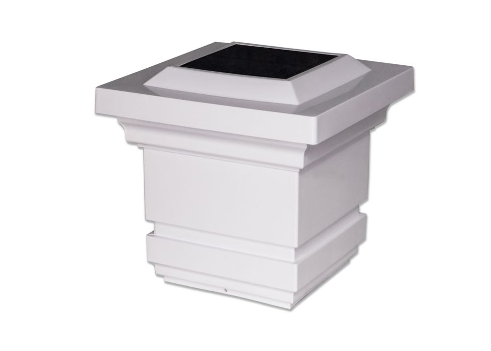 Pack Solar Powered Square Outdoor Post Cap Light for 5x5 PVC Posts StonyCreek Two Off White 2