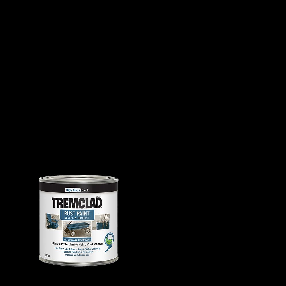 TREMCLAD WaterBased Rust Paint In Gloss Black, 946 mL The Home Depot
