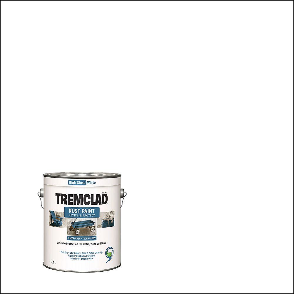 TREMCLAD WaterBased Rust Paint In Gloss White, 3.78 L The Home Depot