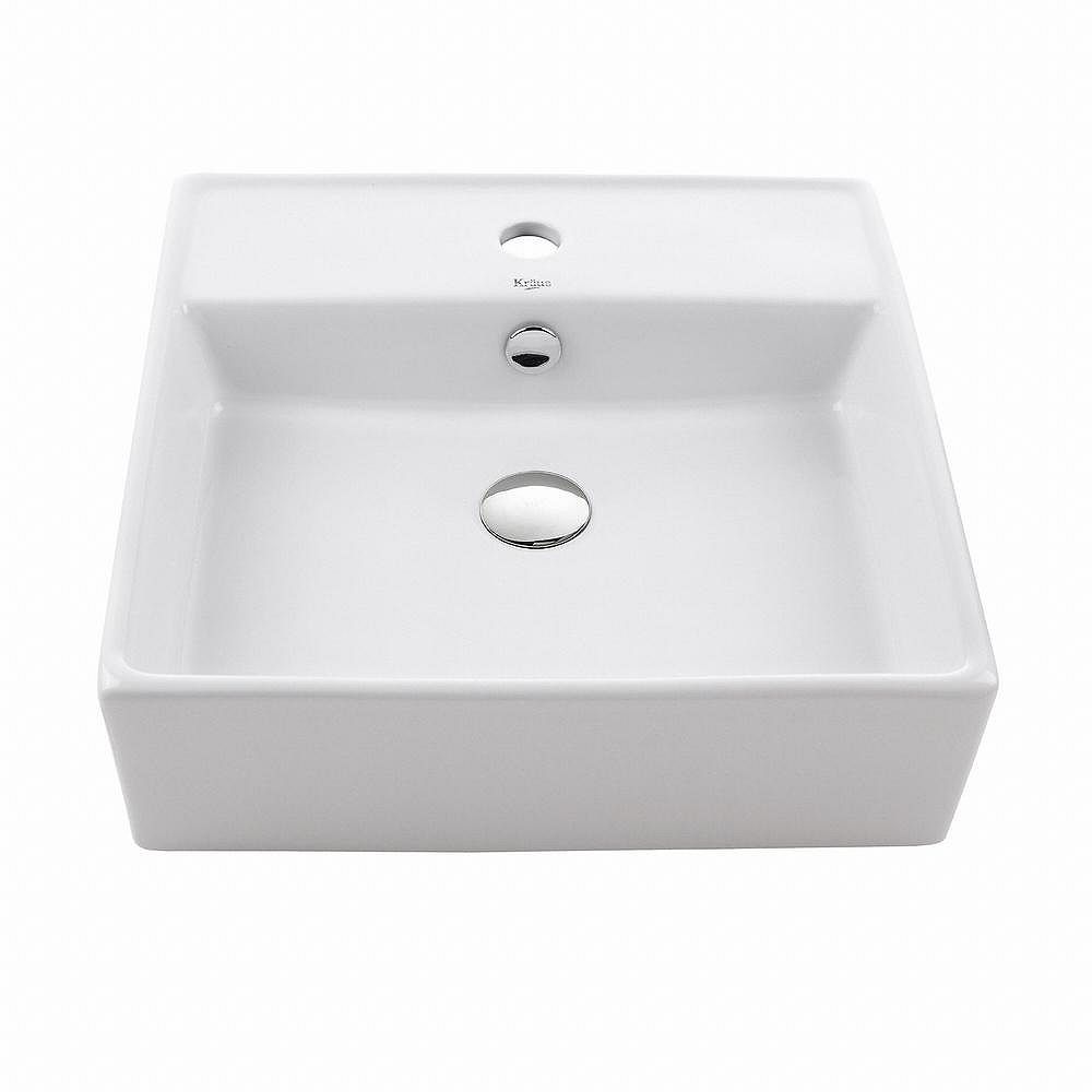 Kraus 1860 Inch X 580 Inch X 1860 Inch 1 Hole Square Ceramic Bathroom Sink The Home Depot Canada