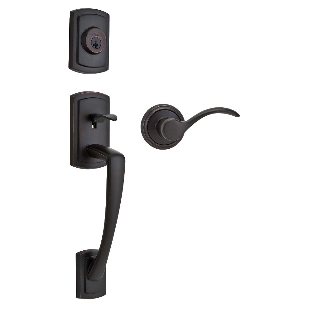 Weiser Grayson Handleset with Trapani Interior Lever, Bronze