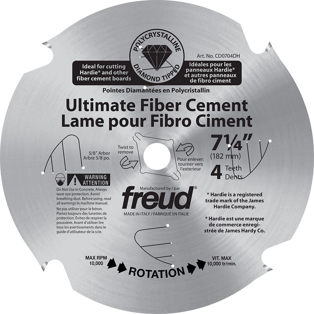 Freud PCD Ultimate Fiber Cement Blade 71/4 Inch The Home Depot Canada
