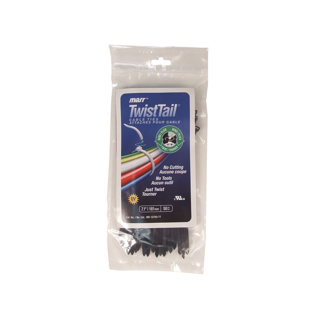 Thomas & Betts UV Black Twist Tail Cable ties 7 Inches (Bag of 50) The Home Depot Canada