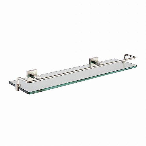 Aura Bathroom Accessories - Shelf with Railing Brushed Nickel