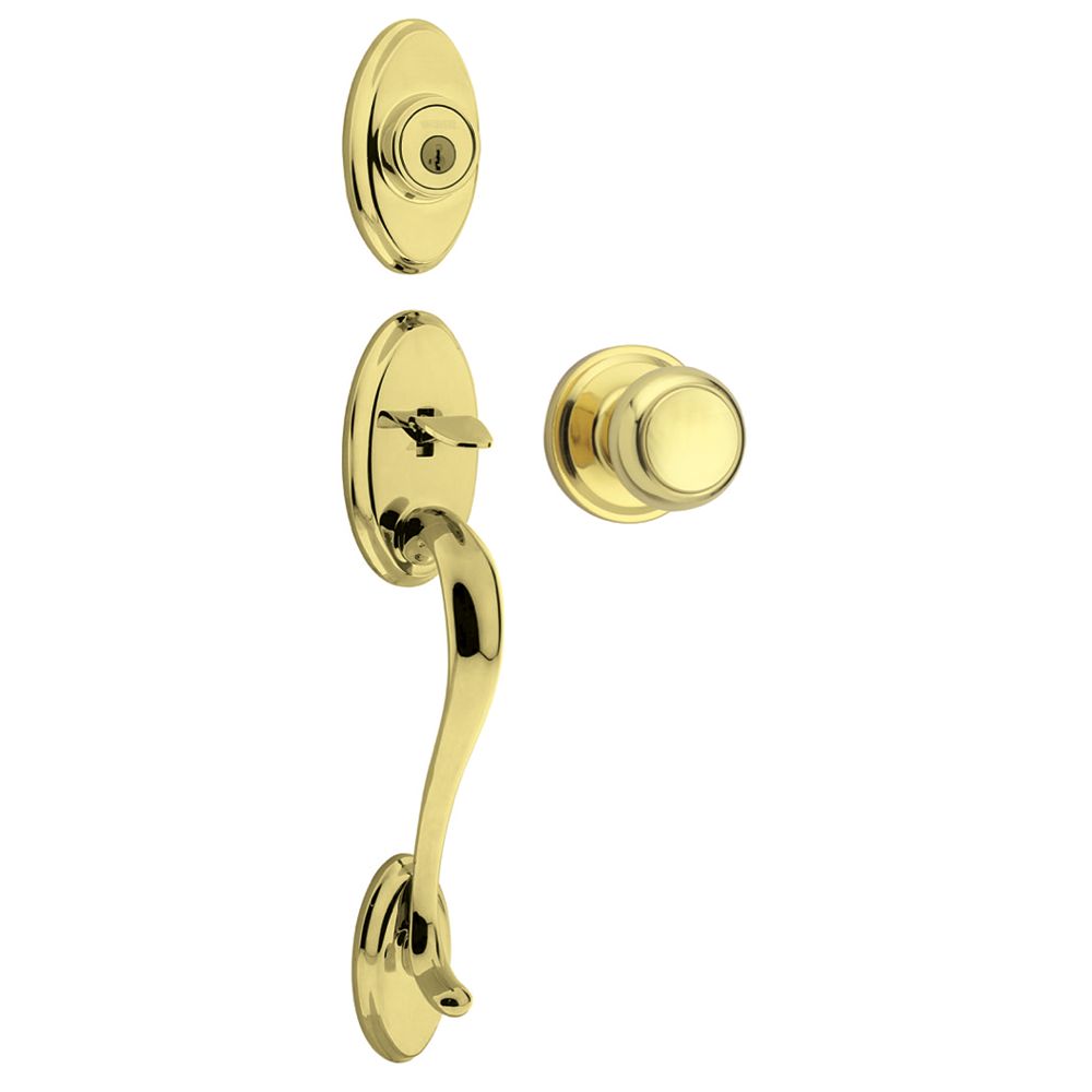 Weiser Shelbourne Brass Handle Set with Troy Knob | The Home Depot Canada