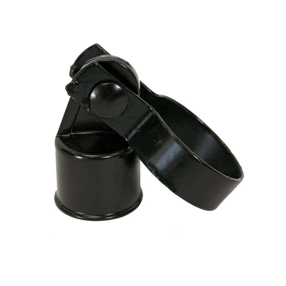 Peak Products Aluminum Chain Link Fencing Rail End Assembly Kit In Black Main Post Band A The Home Depot Canada