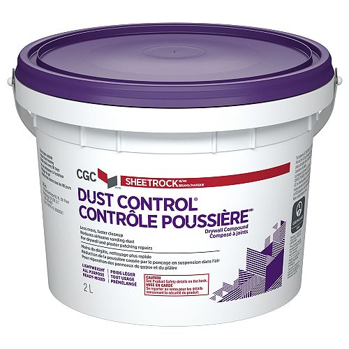 Dust Control Drywall Compound, Ready-Mixed, 2 L Pail