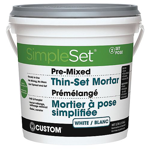 SimpleSet 1 Gal. (14.25 lbs.) White Pre-Mixed Thin-Set Mortar