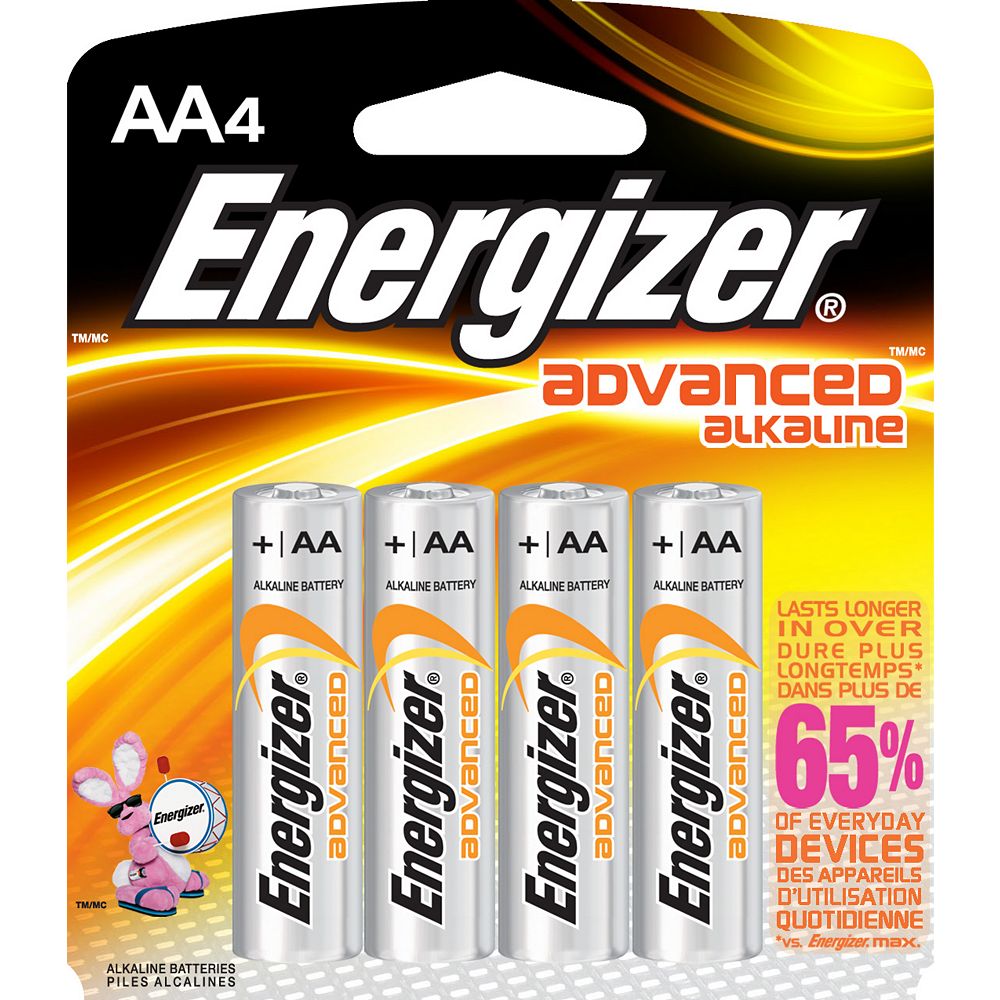 Energizer Advanced Alkaline AA Battery (4Pack) The Home Depot Canada