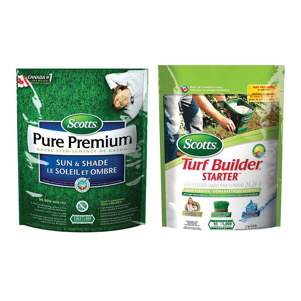Scotts Scotts Starter Fertilizer And Grass Seed Combo Pack | The Home