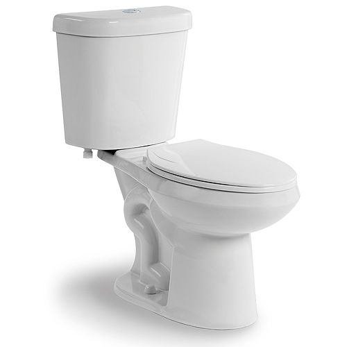 All-In-One 2-Piece 4.1/6.0 LPF Dual Flush Elongated Bowl Toilet in White