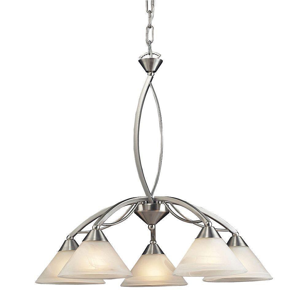 Titan Lighting 5Light Ceiling Mount Satin Nickel Chandelier The Home