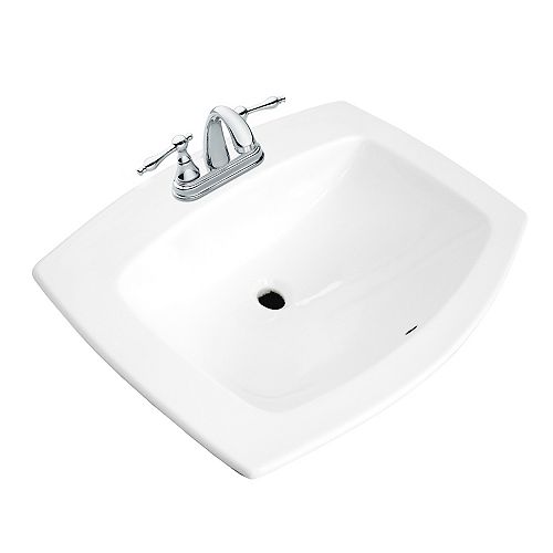 Galla Rectangular Drop-In Bathroom Sink in White