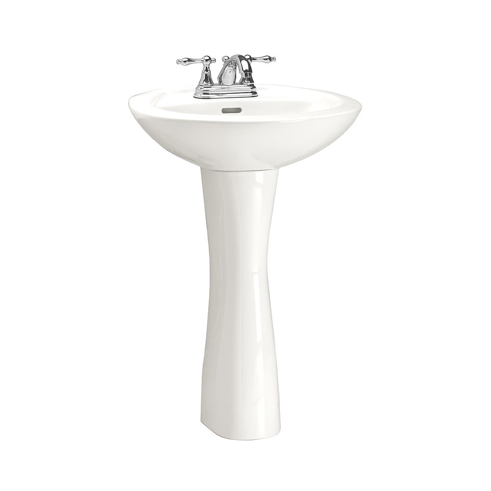 Glacier Bay Premier Pedestal Sink And Leg In White The Home Depot Canada