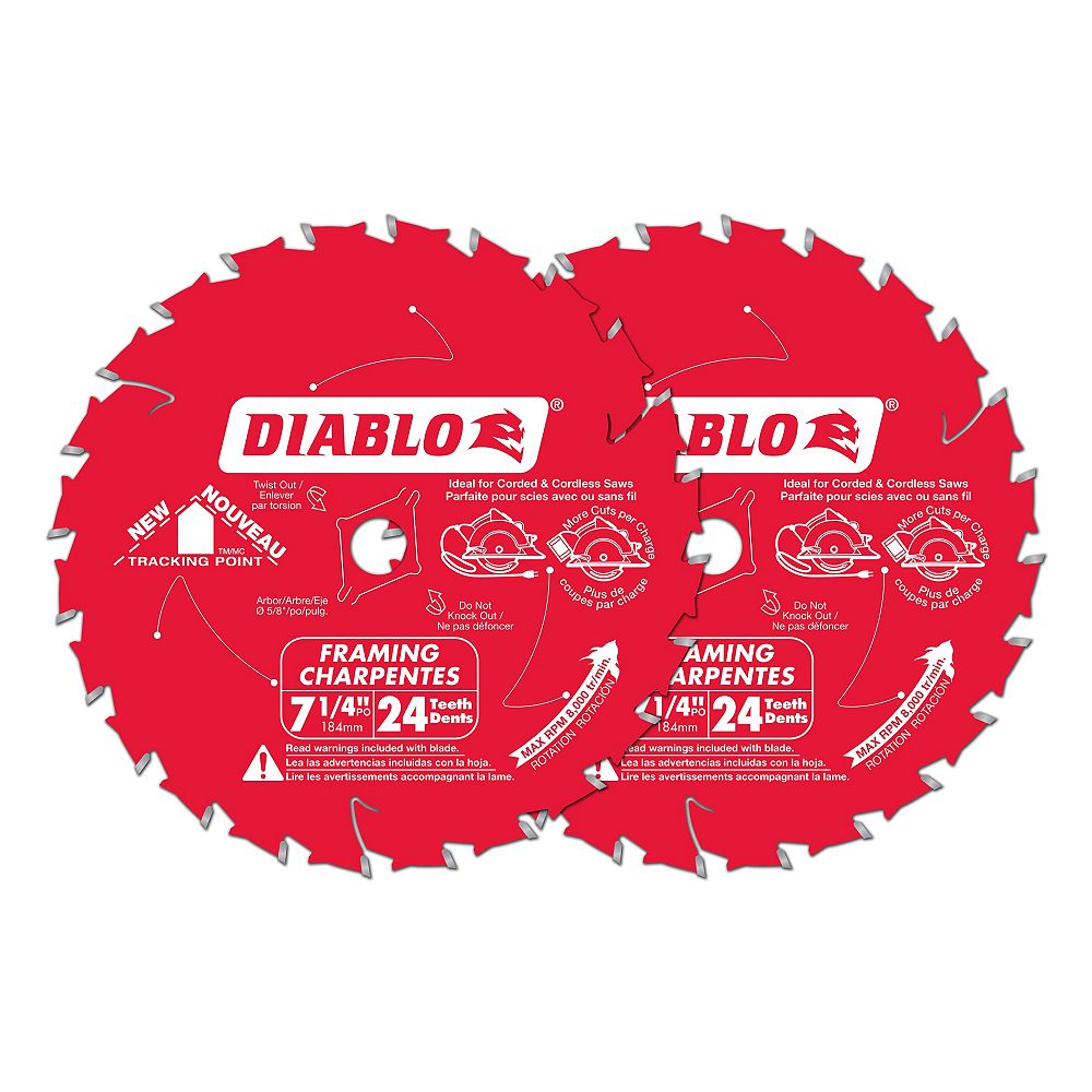 Diablo 7 1/4-inch x 24 Tooth Carbide Tipped Framing Circular Saw Blade