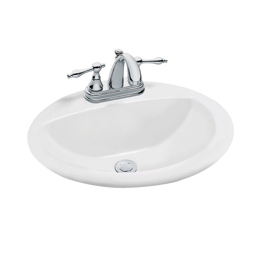 Glacier Bay Oval Drop In Bathroom Sink In White The Home Depot Canada