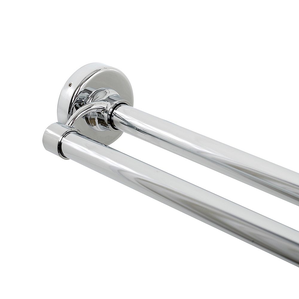 Zenith Products Double Straight Shower Rod Chrome The Home Depot Canada