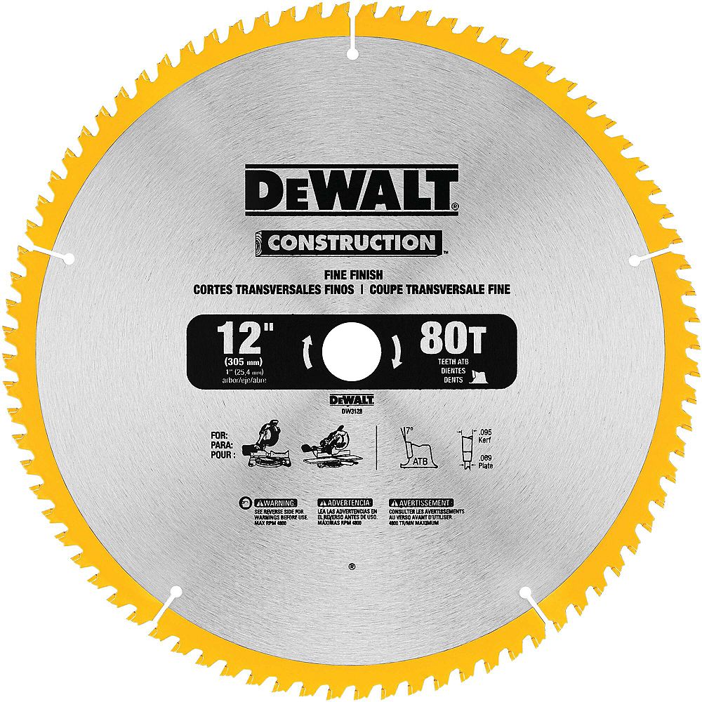 DEWALT 12 inch 80t Thin Kerf Mitre Saw Blade The Home Depot Canada