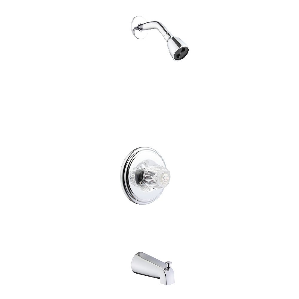 Glacier Bay 1 Handle Tub and Shower Set Chrome The Home Depot Canada