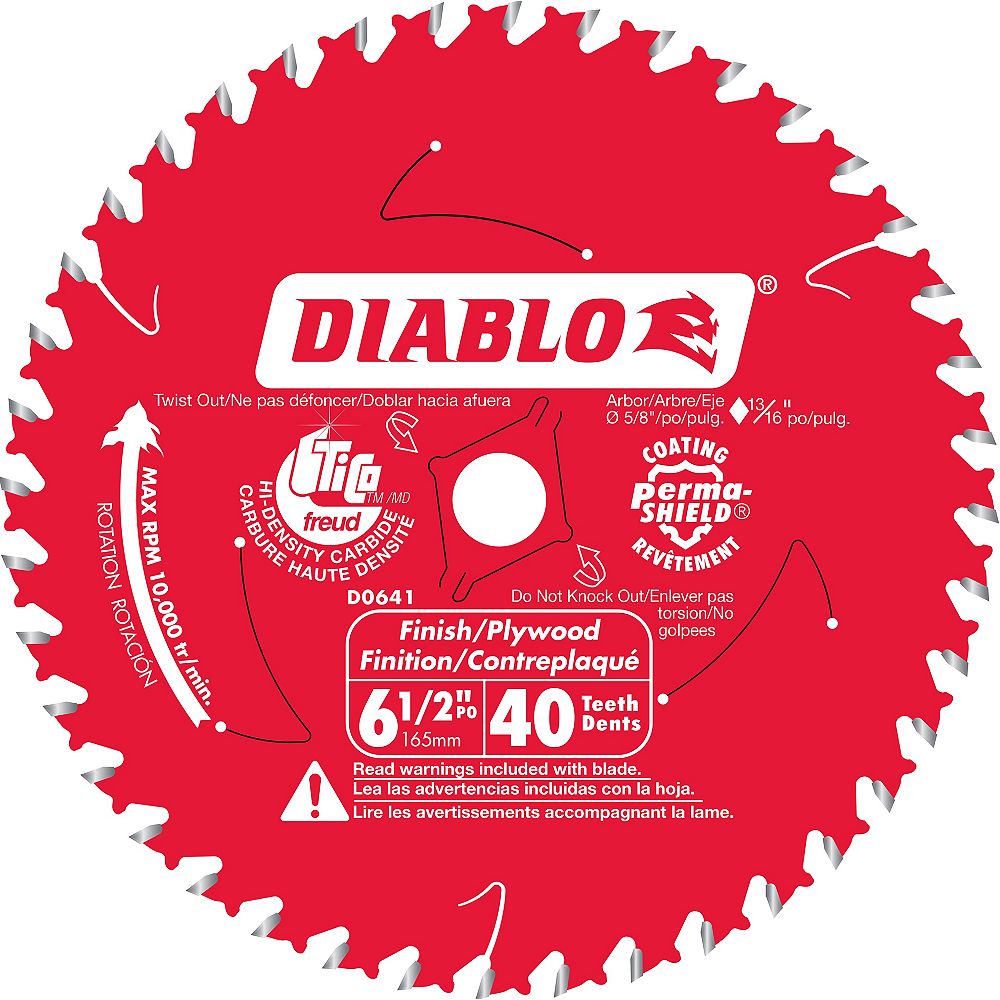 Diablo 6 1/2inch x 40 Tooth Carbide Tipped Finish Circular/Trim Saw