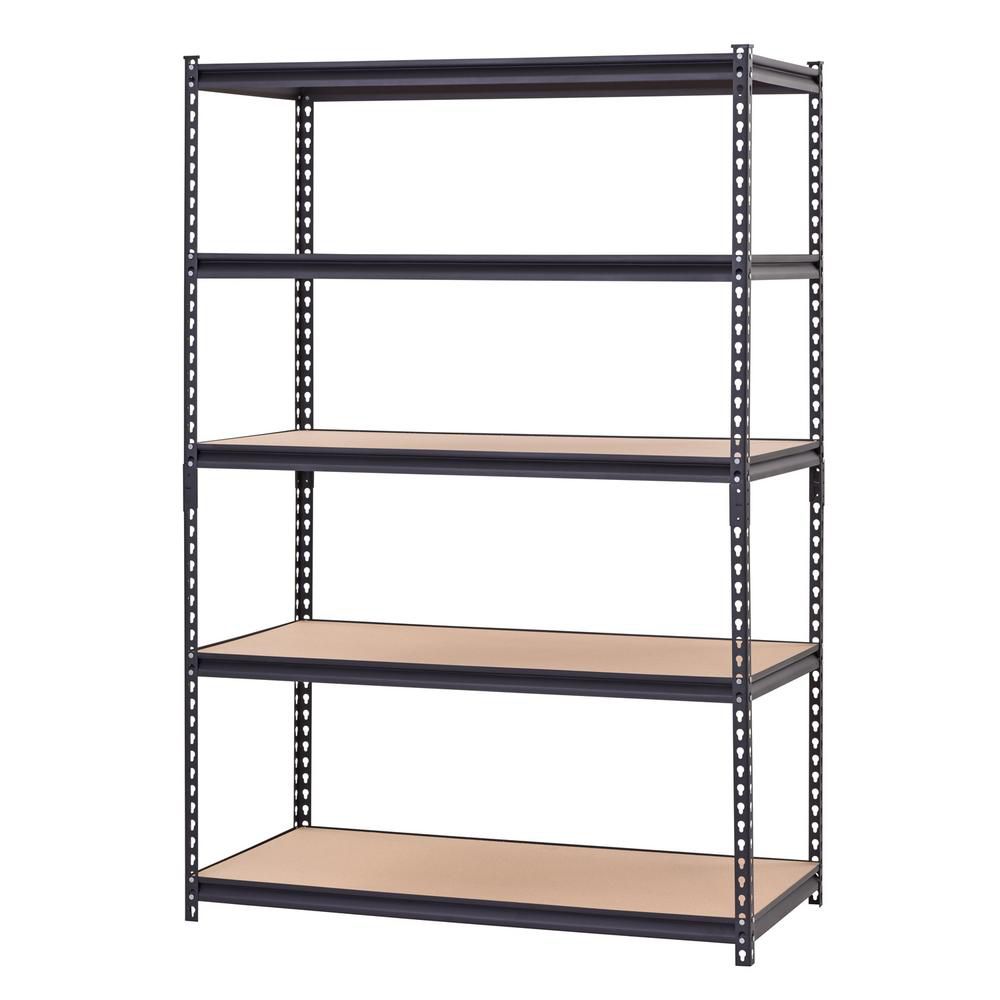 large metal storage shelves