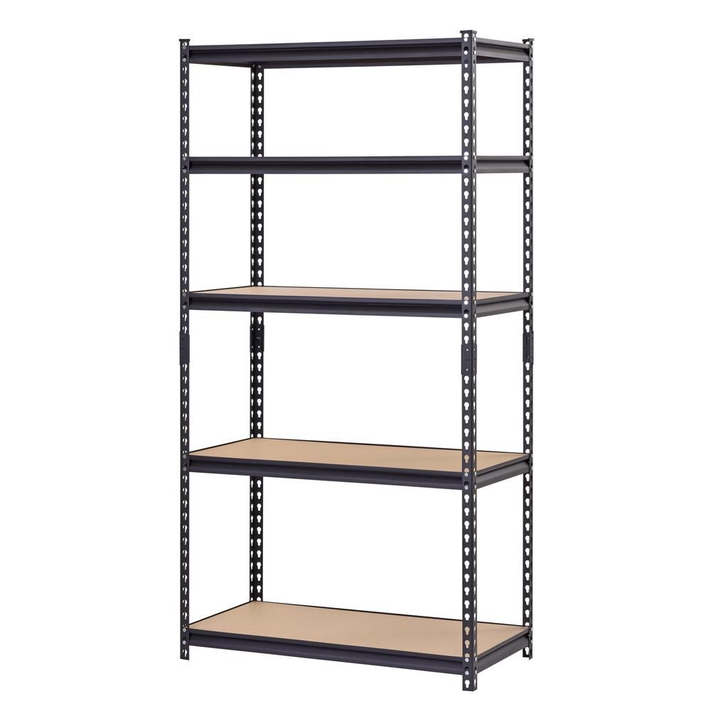 black shelving unit