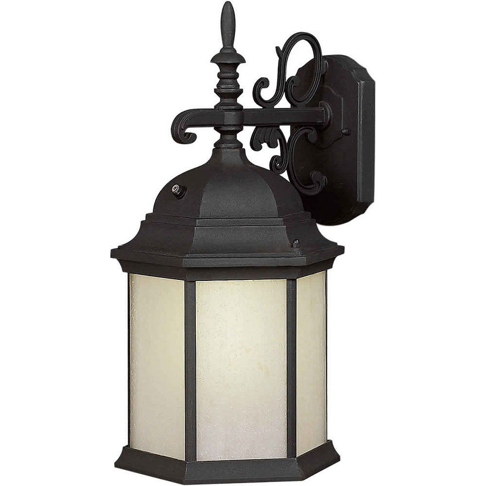 Filament Design Burton 1 Light Black Outdoor Compact Fluorescent Lighting Wall Light The Home Depot Canada