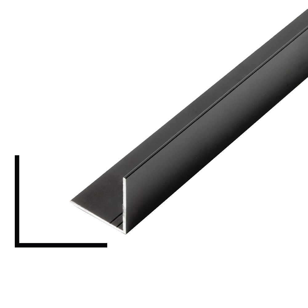 Alexandria Moulding Metal Angle Black 1inch x 1inch x 8 Ft. The