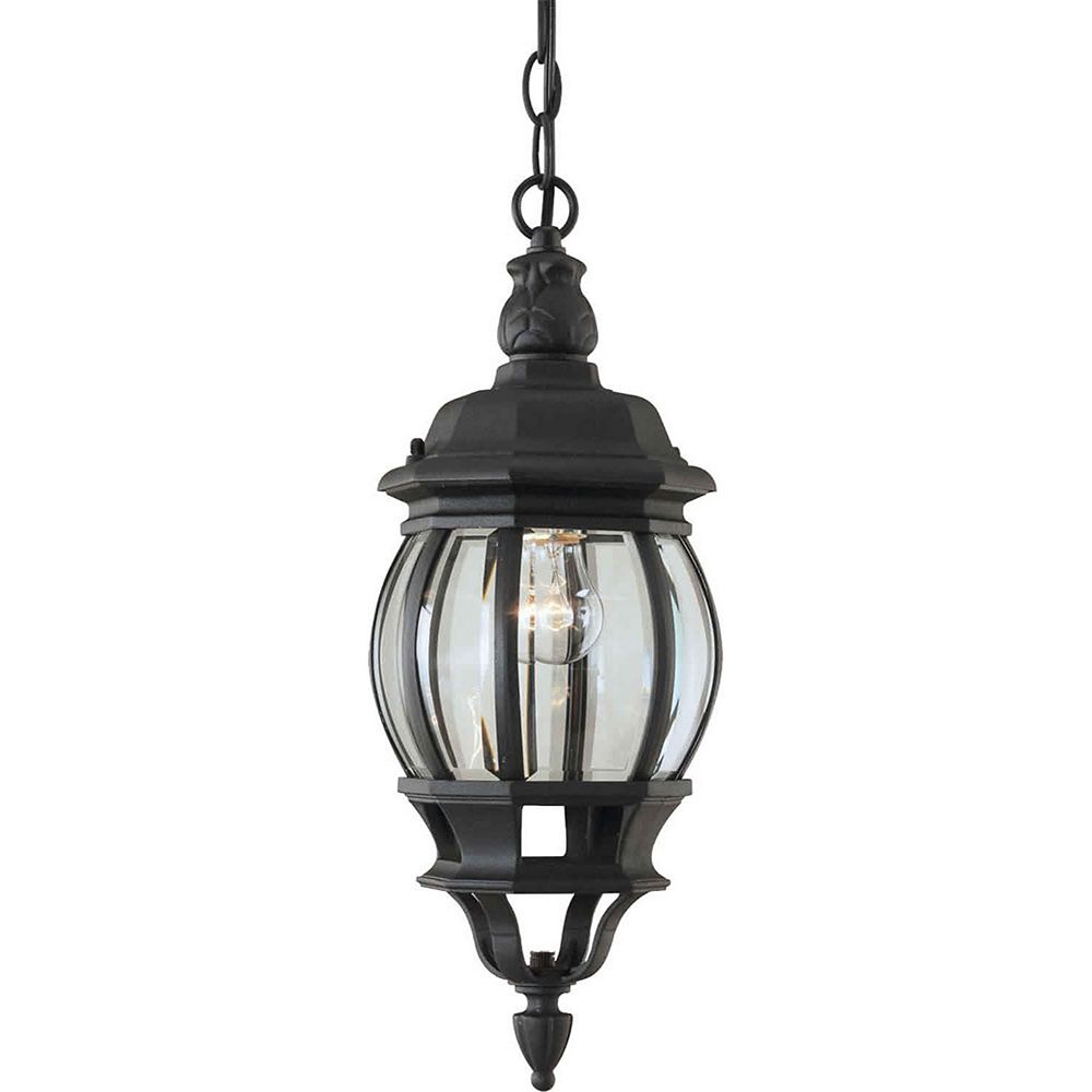 Filament Design Burton 1Light Outdoor Ceiling Light Fixture in Black