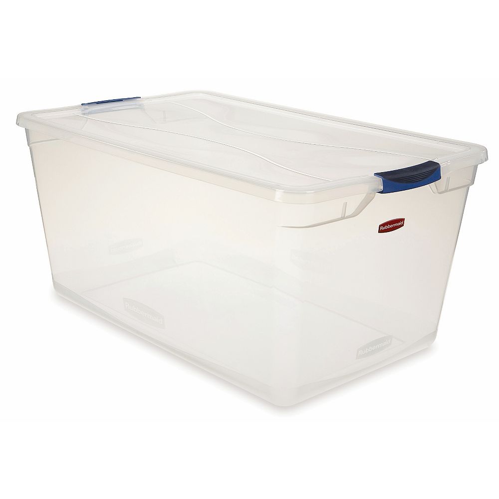 Rubbermaid 89.9L Clear Clever Store Tote | The Home Depot Canada