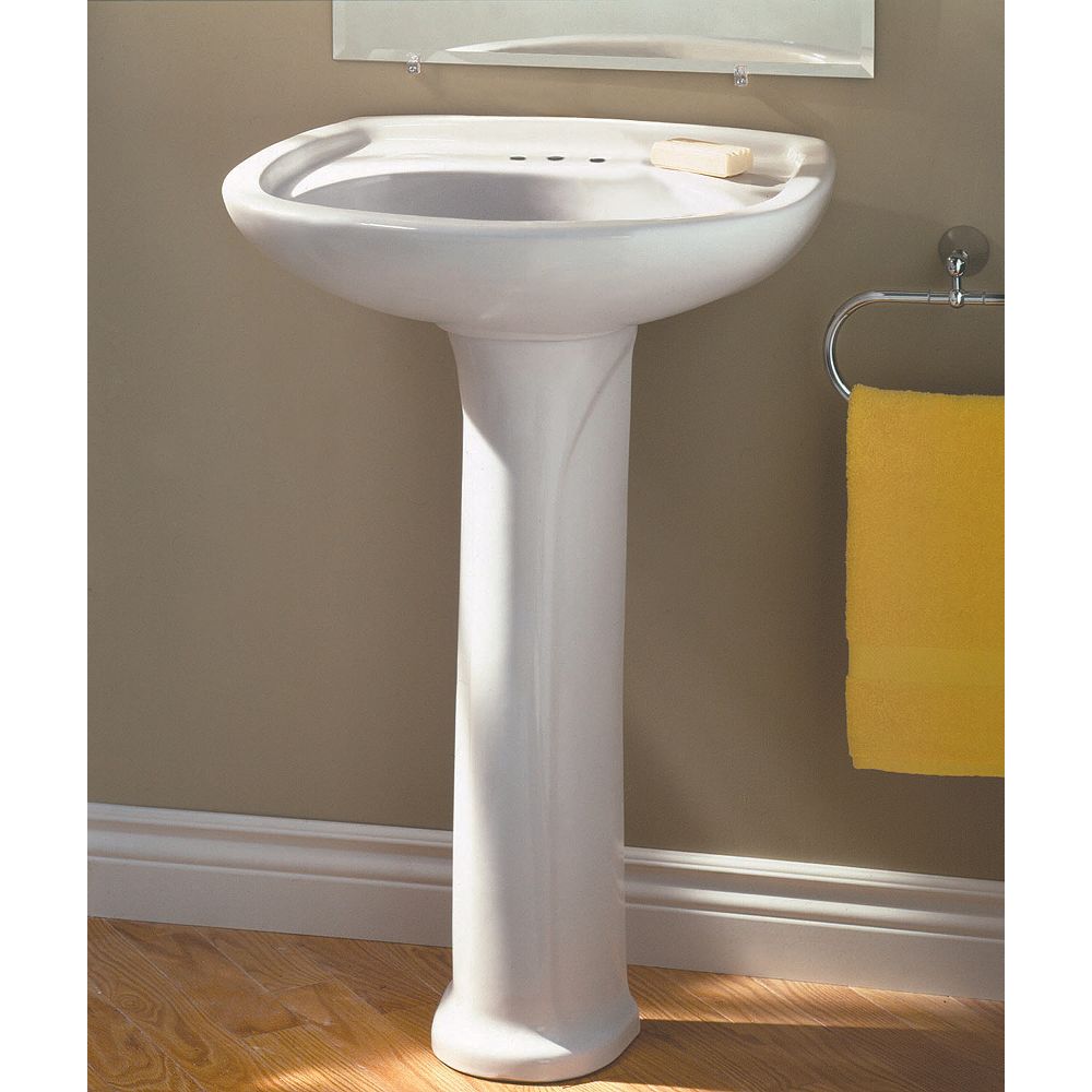 American Standard Marina Oval 4 Inch Bathroom Pedestal Sink Basin In White The Home Depot Canada
