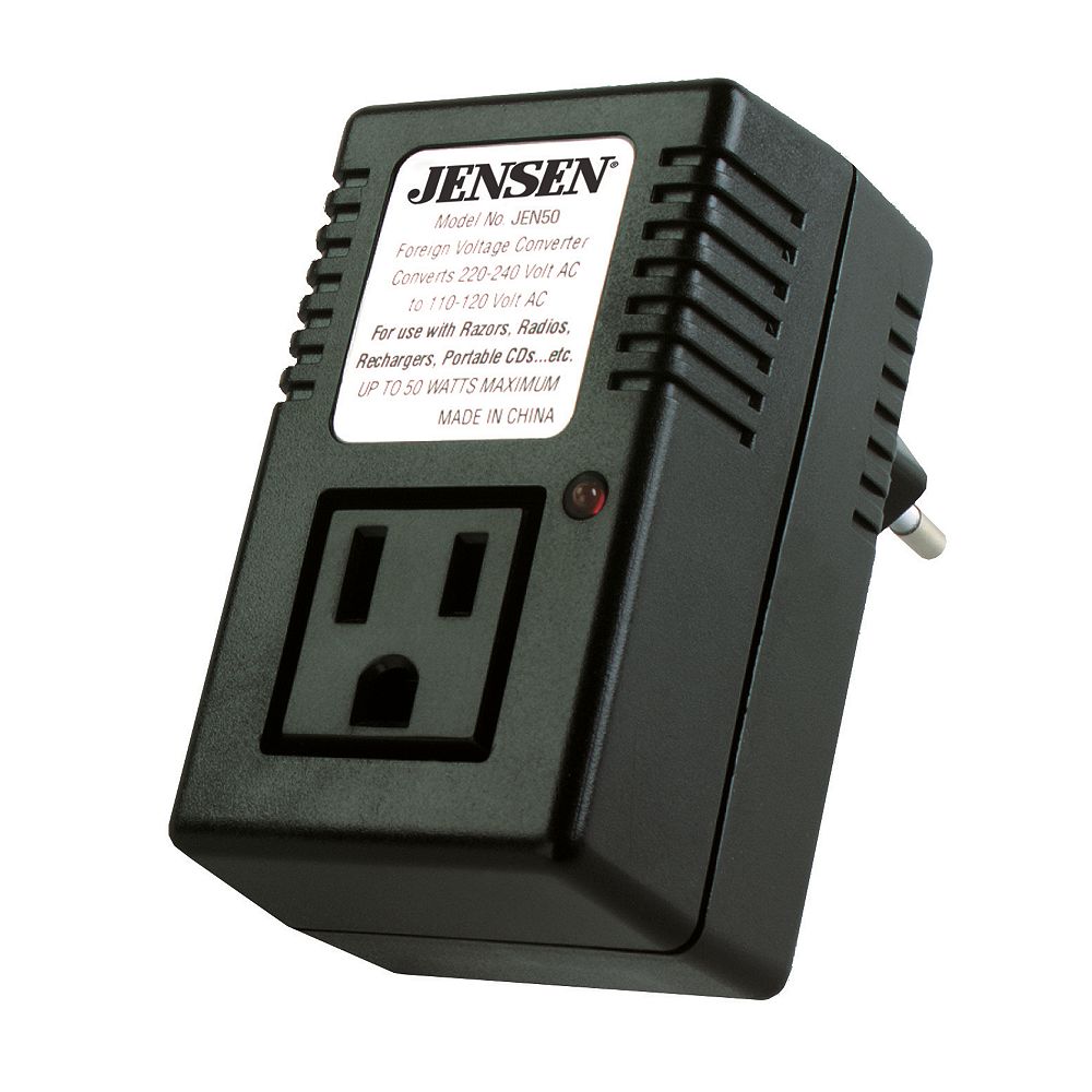 Jensen Foreign Voltage Converter, Max Output 50w The Home Depot Canada