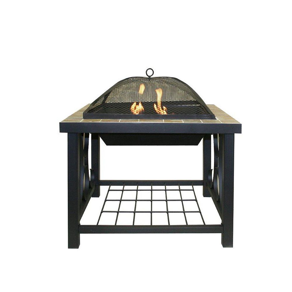 Paramount Vermont Tile Combination Wood And Gel Fuel Burning Outdoor Fire Pit The Home Depot Canada