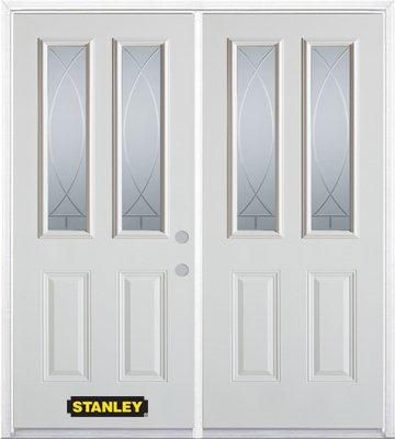 STANLEY Doors 71 inch x 82.375 inch Bourgogne 2Lite 2Panel