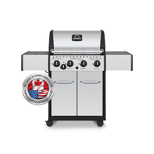 4 Burner 40,000 BTU Stainless Steel Propane BBQ with Side Burner