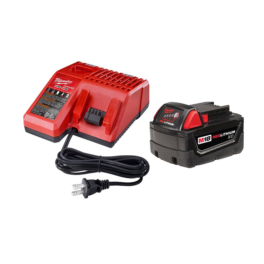 Milwaukee Tool M18 18V XC 3.0 Ah LithiumIon Battery with MultiVage Charger Starter Kit The