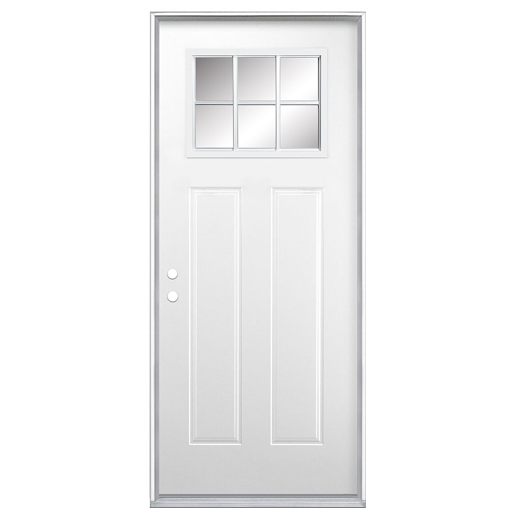 Masonite 32inch x 80inch Craftsman 6Lite LowE Left Hand Door The