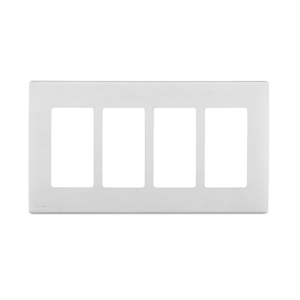Leviton Renu 4Gang Screwless Wallplate in White The Home Depot Canada