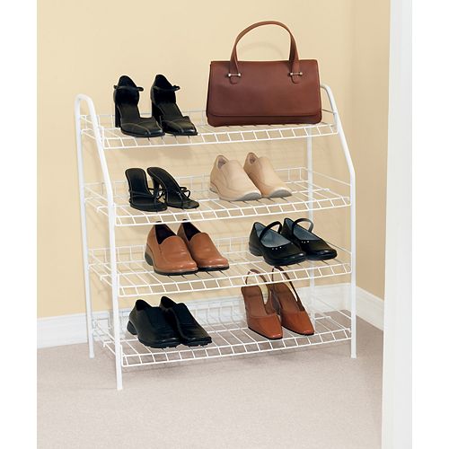 27.9-inch H x 25.75-inch W x 11.6-inch D Shoe Shelf with 4 Tiers