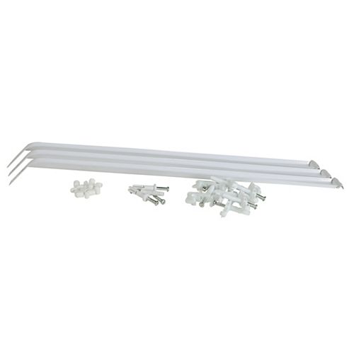 12-inch Closet Organizer Shelf Support Brace in White with Installation Hardware