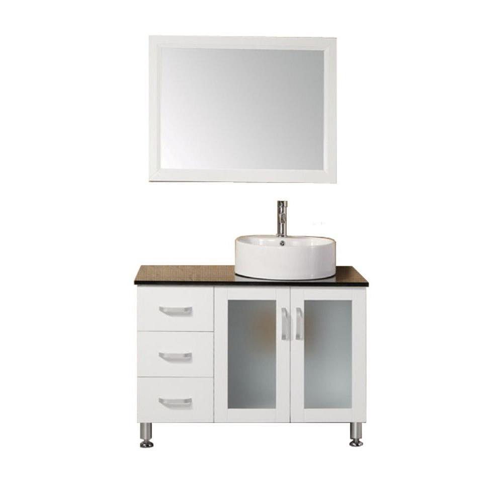 Design Element Malibu 39 Inch W Vanity In White The Home Depot Canada