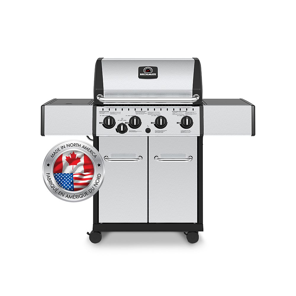 BroilMate 4 Burner 40,000 BTU Stainless Steel Natural Gas BBQ with