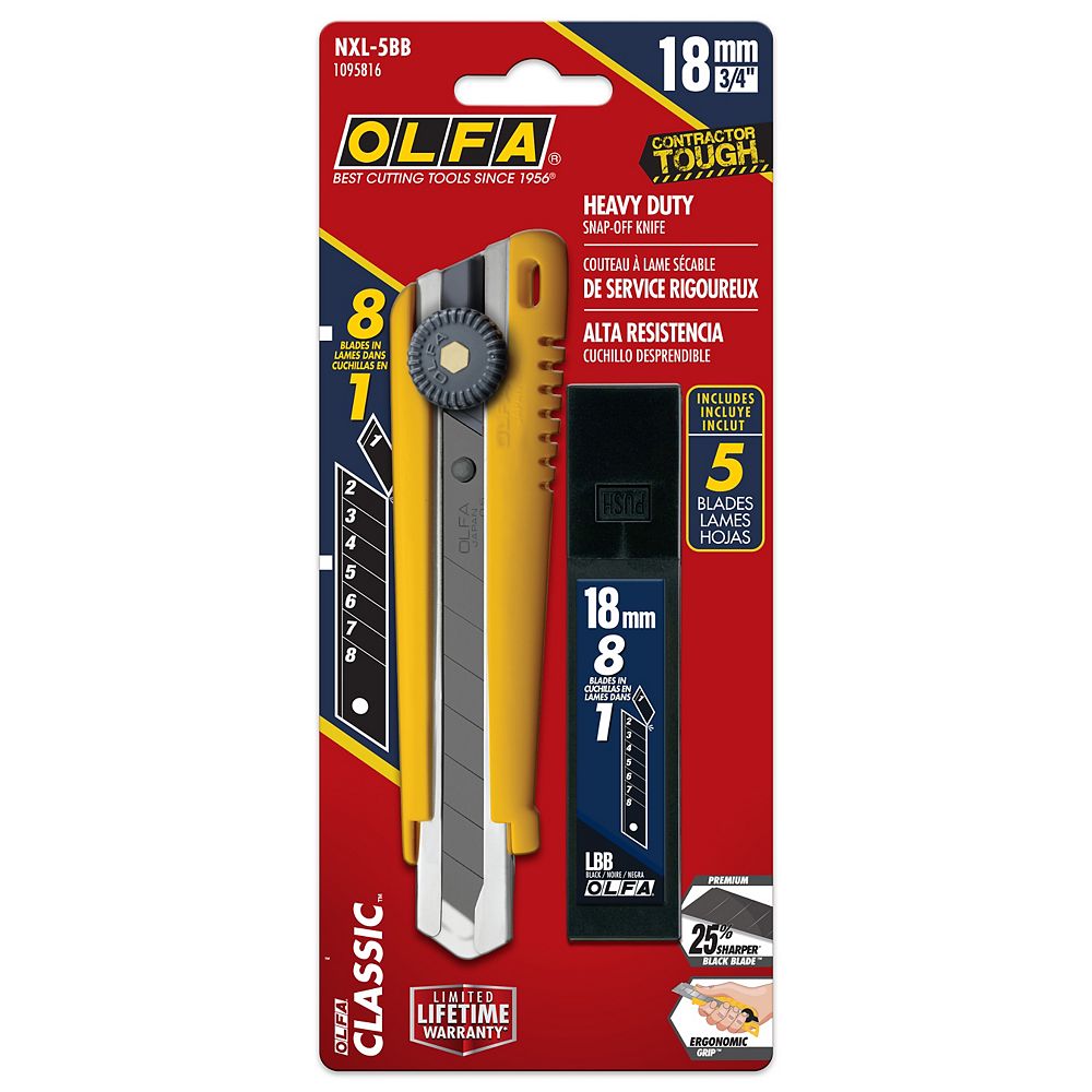 Olfa 18mm SnapOff Utility Knife with 5pk Black Blades The Home Depot