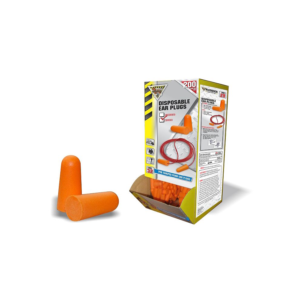 Workhorse Bulk PreShaped Foam Ear Plug, NRR32 (600 units/3 boxes of