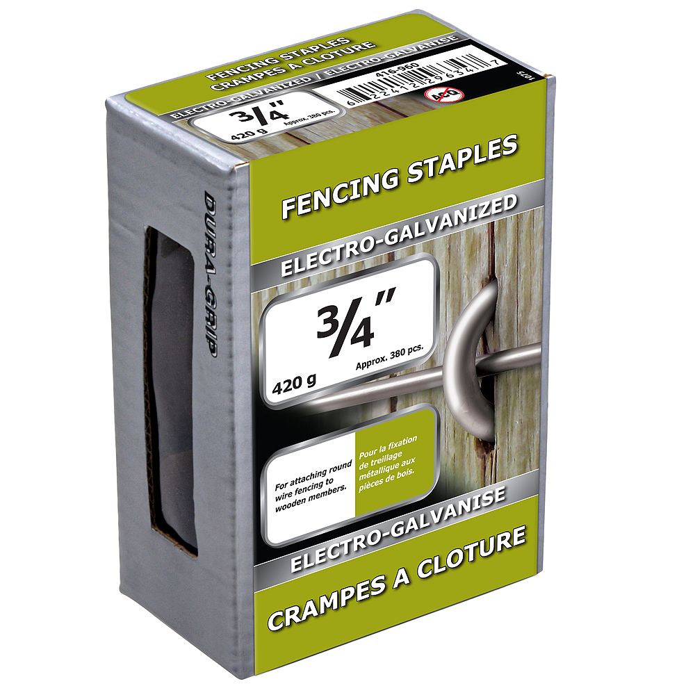 Paulin 3 4 Inch Fencing Staples Electro Galvanized 4g Approx 380 Pcs Per Package The Home Depot Canada